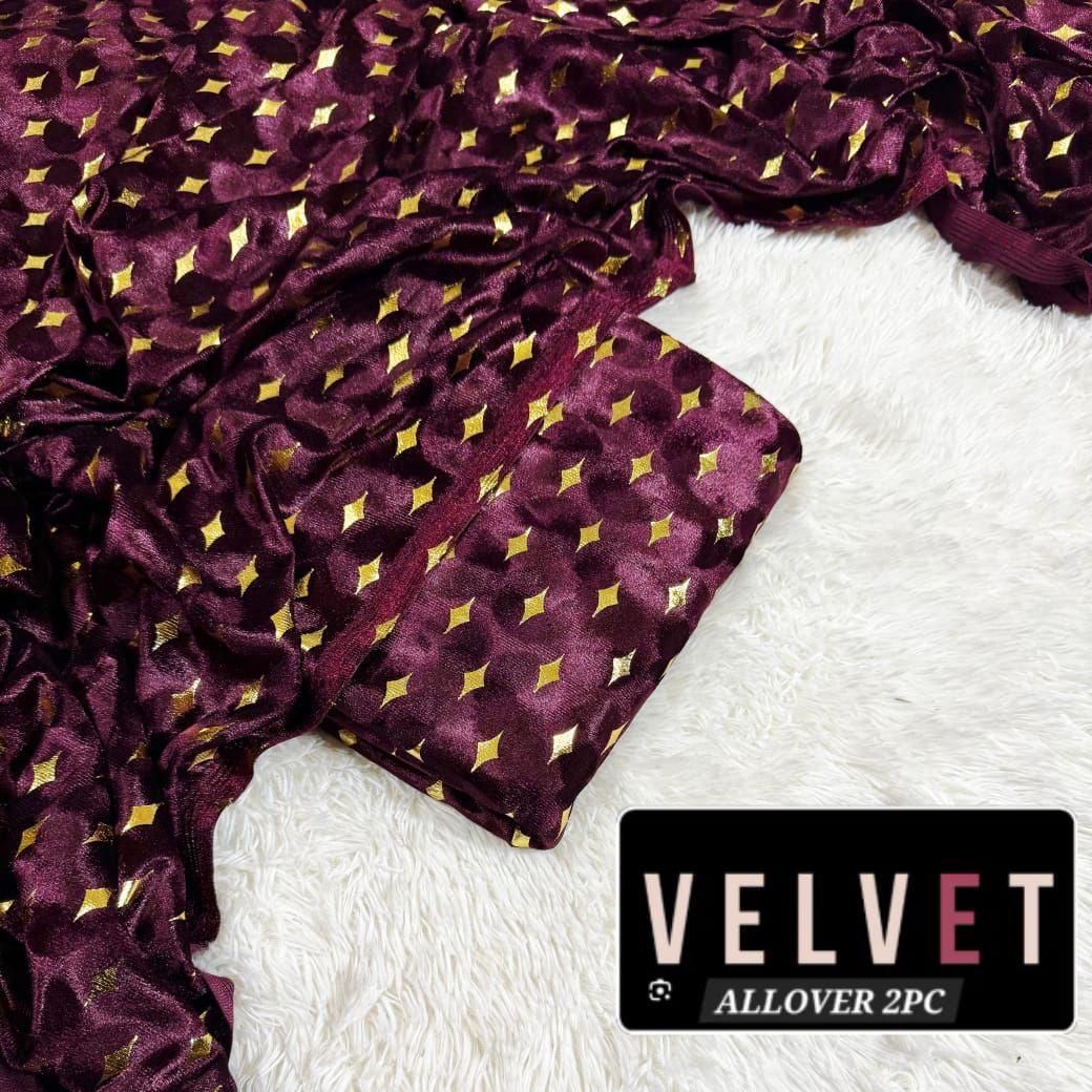 Fancy Velvet 2pc(MEHROON)