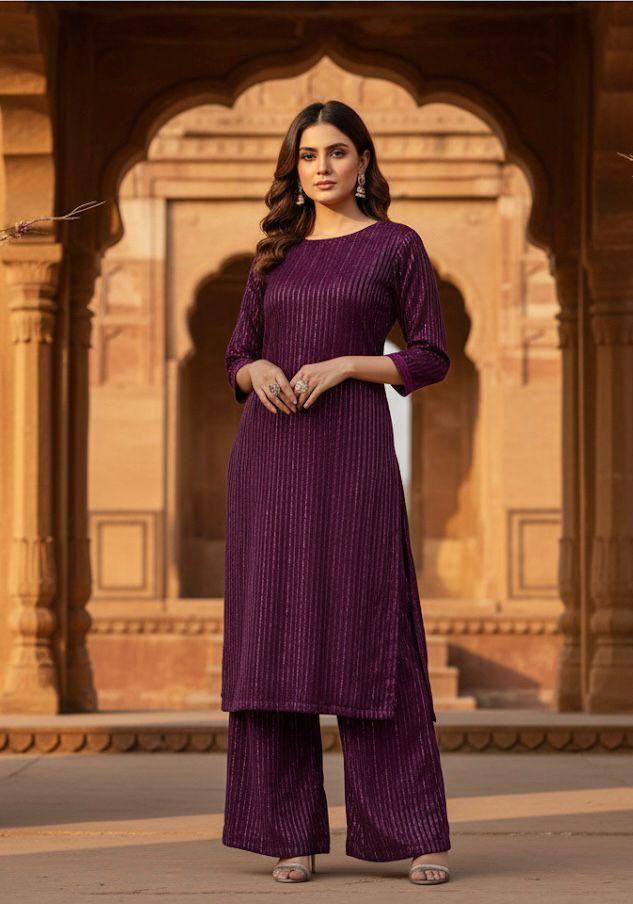 Lurex Velvet 2pc (Dark pink)