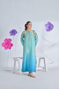 Premium Printed Crepe Silk 2 Piece Kaftan Suit Front View
