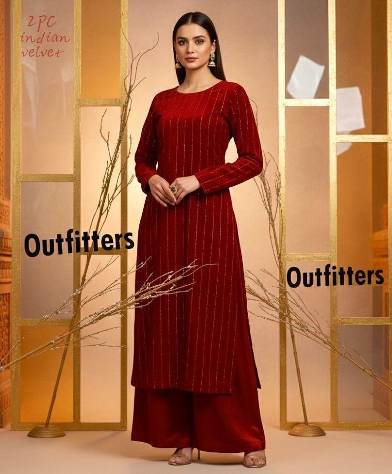 Lurex Velvet 2pc (Red)