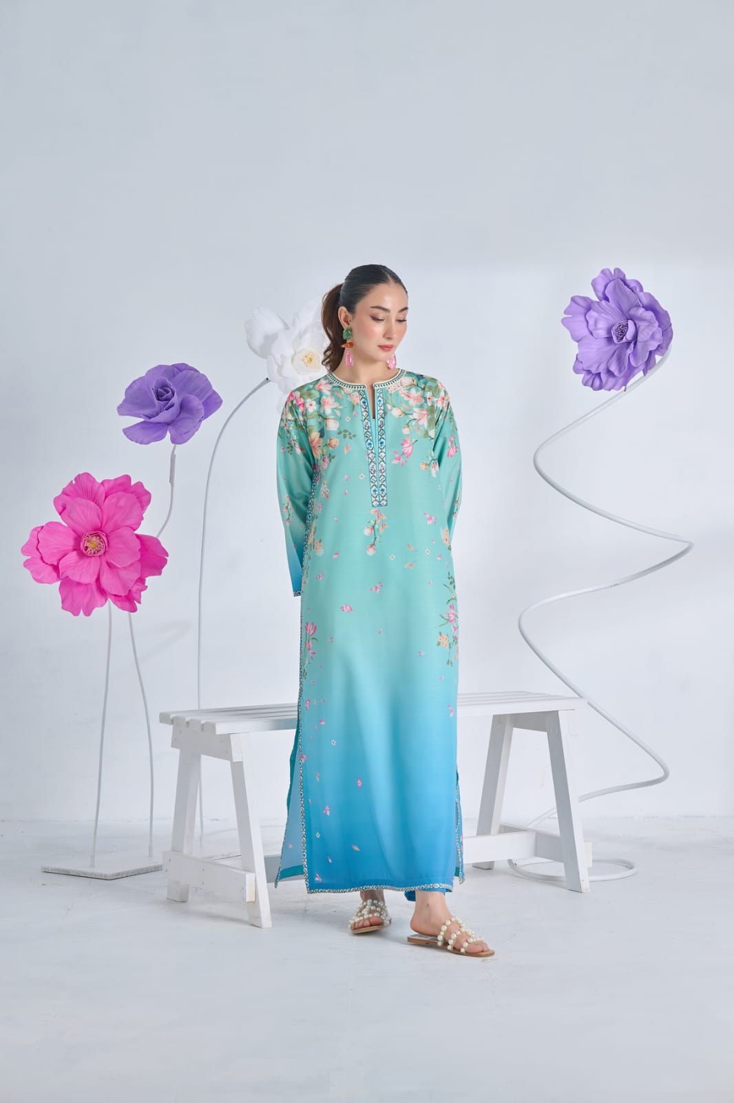 Premium Floral Printed Crepe Silk Shirt